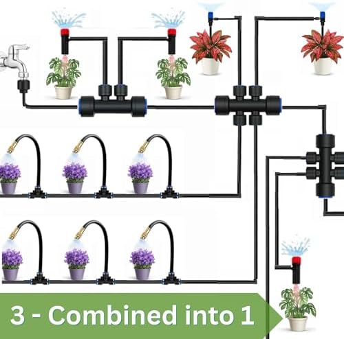 Ultimate 370FT Drip Irrigation Bundle – 240FT Quick Connect System + 130FT Flexible Hose with Accessories – 2 Tubing Sizes 1/2" & 1/4 for Custom Watering - Image 3