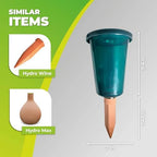 BioGreen Hydro Cup Self Watering Planter Insert | 0.66 gal | Clay Spikes & Cup | Plant Watering Globes w/Level Indicator | Terracotta/Green | 4 Pcs - Image 3