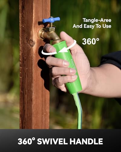 RAINPOINT Garden Hose 50FT, Up to 60% Lighter Non-Expanding Water Hose with TPE Inner Tube, Lightweight & Flexible Anti-Kink Hose, 800D Oxford Fabric, Weather-Resistant, 450PSI Burst, 3/4" Fittings - Image 6