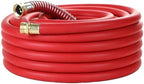 Guitrees 25FT 5/8 Heavy Duty Rubber Garden Hose - 300psi Working, 1000psi Burst - Hot/Cold Water - Five-Layered Braiding for Durability - Versatile for Gardening, Agriculture, Construction(Red) by Guitrees