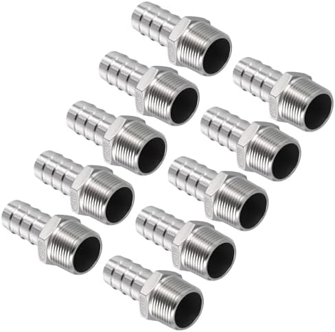 10pcs Stainless Steel Hose Barb Fitting 3/4" Barb to 3/4" NPT Male by Kozelo