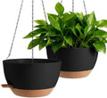 13-inch Oversized Hanging Planter Set of Two,Planters for Indoor and Outdoor Plants.Place Plant pots Across Diverse Settings Including windowsills,Living Room,and Gardens.Black-Brown by Unknown