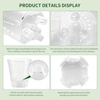 Cdd's Path 5 Inch Clear Self Watering Pots Set, 12 Pack Naked Root Planter with Deep Water Tank, Large Drainage Holes, Reservoir & Air Pipes for Indoor Outdoor Plants, Flowers, Seedlings - Image 7