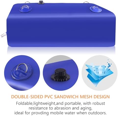 Foldable Portable Water Storage Bladder - 105 Gallon Large Water Tank with 3/4" PVC Spigot and Hose Kit for Camping, Garden, Emergency - Image 3