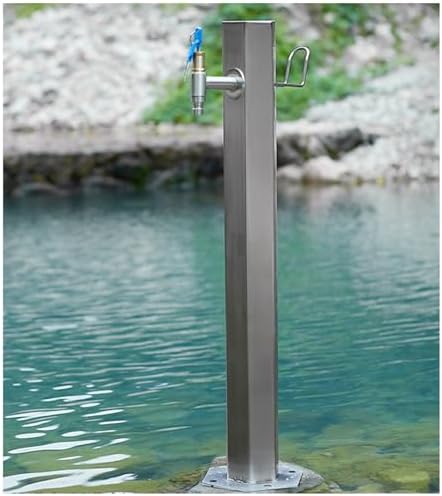 Floor Mounted Faucet Outdoor Water Pipe Vertical Fountain Irrigation Column,Hexagon Vertical Garden Water Column - Stainless Steel Faucet, Insulated & Antifreeze, Free Standing for Home Gard by Unknown