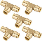 1/2" Brass Union Tee, DOT Approved 3-Way Air Line Connector 5PCS by BOERAY