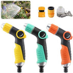 High Pressure Garden Hose Nozzle with 4 Spray Patterns & Thumb Control (Mixed Colors 3 pcs) by Unknown