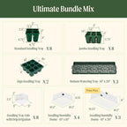 Vego garden Ultimate Seed Starting Bundle, 2Packs Giga,8 Pack Jumbo,8 Pack Standard Seedling Trays with Seedling Tray Lids and 10" x 20" Bottom Watering Trays - Image 2