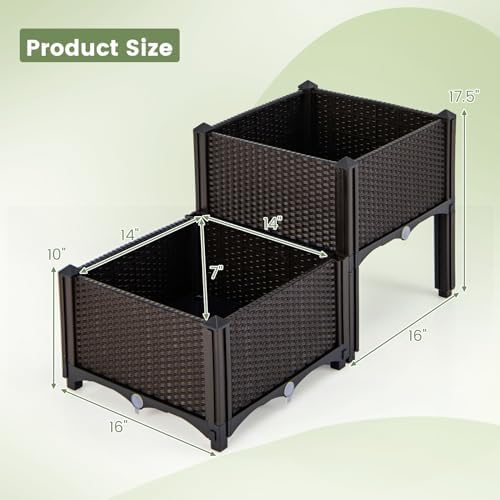 S AFSTAR Raised Garden Bed with Removable Legs & Brackets, 4 Pack Elevated Garden Planter Kits for Flowers Fruits Vegetables, Multiple Combination Planting Box Container for Garden Patio Balcony - Image 5