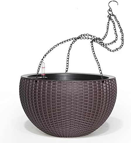 Dexceder 9 Inch Self Watering Hanging Planter (Brown) by Dexceder