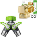 RAINPOINT 2 Way Hose Splitter with 2 Pack 3/4" GHT 90 Degree Hose Elbow by RainPoint