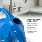 PMU 6Pcs 2-Quart Elephant Watering Can – Durable Plastic Garden Watering Can for Indoor & Outdoor Plants, Easy-Pour Spout, Large Water Pot, Blue - Image 3