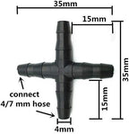Hose Connector Adapter 200 Pcs Cross Straight For 4/7 Mm Hose 1/4 'barb Barbed Connector Cross Tee Threaded Garden Lawn Trees Greenhouse Irrigation (Diameter : 1/4'') - Image 2