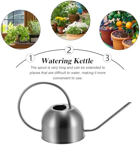 Abaodam Stainless Steel Watering Can with Long Spout 1.5l for Indoor and Outdoor Plants Garden Tool Sturdy Plant Watering Bottle for Flower Care - Image 5