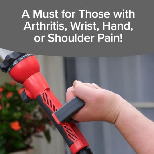 Pocket Hose Aqua Handle Nozzle, Ergonomic Grip, 9 Spray Patterns, Red - Image 5