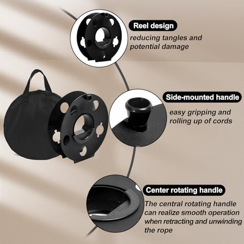 100 ft Cord Storage Reel with Carry Bag and Rotating Handle - Image 3