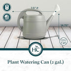 Standard Watering Can - Plant Watering Can - Small Plastic Garden Water Pot for Indoor Outdoor Plants Flowers by The HC Companies, 2 Gallon, Cool Gray - Image 4