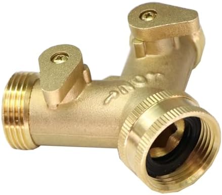 1PCS 3/4'' Heavy Duty Brass Garden Hose Connector Tap Splitter 2 Way Hose Spigot Adapter With 2 Valves Y Watering Irrigation Joints(D) - Image 7