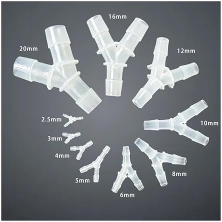 5Pcs Tee Connector Hose Barb Fitting Y Shaped Air Water Flow Splitter Plastic Tubing Joint For Drip Irrigation Aquariums Garden(8mm Y Tee 5pcs) - Image 2