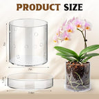 7 Inch Clear Acrylic Orchid Planter Pot with 360° Round Holes & Tray - Image 2