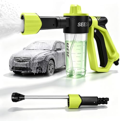 SEESE Car Wash Foam Gun: Foam Cannon for Garden Hose with High Pressure Nozzle & 3 Spray Modes - Suitable for Washing Cars, Trucks, SUVs, Motorcycles, RVs by Unknown