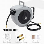 G GOOD GAIN Air Hose Reel Retractable 3/8 in x 50 ft, Max 300PSI, Grey - Image 7