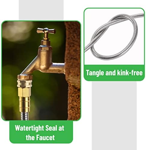 UNCO- Metal Garden Hose, 10 Feet Stainless Steel No Kink, Durable Flexible (Pack of 2) - Image 4