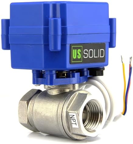 U.S. Solid 1/2"NPT NSF Certified 304SS 304 Motorized Ball Valve, Full Port, 9-24V AC/DC, 3-Wire Latching (Self-Hold) Control - Image 2