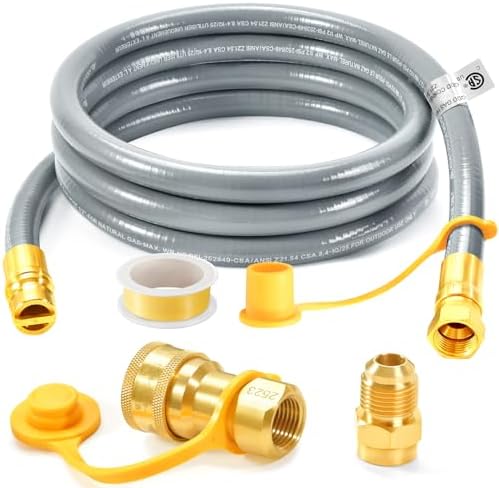 GasSaf 8 FT 1/2" ID Natural Gas Grill Hose with Quick Connect Fitting by GasSaf