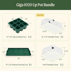 Vego garden Germination Bundle, 2Packs Giga Seedling Trays with Seedling Tray Lids and 10" x 20" Bottom Watering Trays Plus Seedling Humidily Dome - Image 2