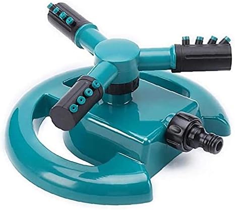360 Degree Lawn Sprinkler Automatic Garden Water Sprinkler Plastic Blue Large Area Coverage Rotation Irrigation System Garden Watering Tool by Unknown