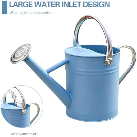 Metal Watering Can for Outdoor and Indoor Plants, Watering Can Decor, 1 Gallon (Blue) - Image 5