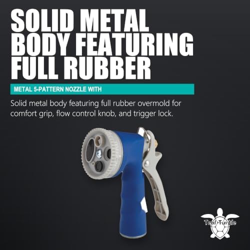Teal Turtle Metal 5-Pattern Nozzle With Rubber Comfort Grip, 2-Pack - Image 5