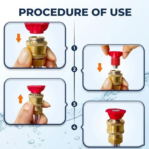 High Pressure Hose Nozzle for Garden, Heavy Duty Metal Jet Nozzle Power Washer Wand with 3 Spray Tips, Pressure Washer Hose Attachment for Car, Patio, Driveway Cleaning (Black+Grey) - Image 6
