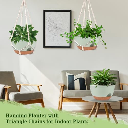 2 Pack 12 Inch Self Watering Hanging Planters for Indoor Outdoor Plants - Image 7