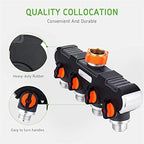 Zkenyao-Brass Connector 4 Way Garden Hose Splitter Water Hose Connector, Faucet Adapter with Comfortable Rubberized Grip for Drip Irrigation Lawns, Simple to Install - Image 5