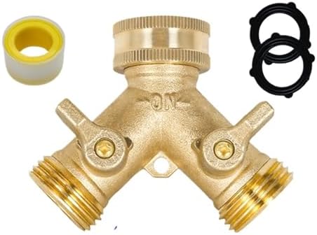 3/4 Inch 2/4-Way Brass Garden Hose Splitter Tap Y-Type Watering Connector Distributor for Outdoor Faucet(YtypeEU) by Unknown