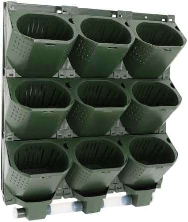 Vertical Wall Planter 3-Tier, 9-Pot Hanging Plant Holder(Green) - Image 2