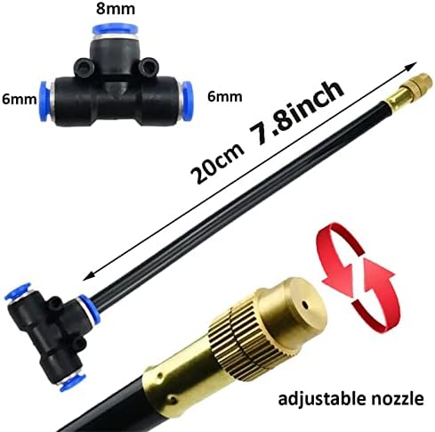 Outdoor Misting Cooling System Kit with 24v Silent Pump & Adjustable Nozzles & Flexible Misting Line & Filter, Patio Misters Mister System Drip Irrigation System for Outsi(Size:15m Tube + 21 nozzles) - Image 3