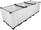 Hershii Garden Raised Bed Kits Rectangular Plastic Deepened Plant Containers Indoor Outdoor Vegetables Herbs Flowers Growing Planter Box - White - 46.06 X 15.35 X 14.96 Inches by FineLivingStartingwithaHome