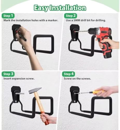 2 Pcs Garden Hose Holder, Metal Storage Hook, Heavy Duty, Rustproof, Wall Mounted, for Water Hose Organization, Free Standing Metal Hose Rack(Grey) - Image 5