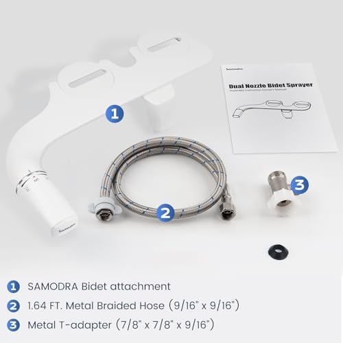 SAMODRA Ultra-Slim Hygienic Bidets Attachment for Existing Toilets - Adjustable Fresh Water Pressure Dual Nozzle (Frontal & Rear Wash) Easy to Install, Rose Gold - Image 5