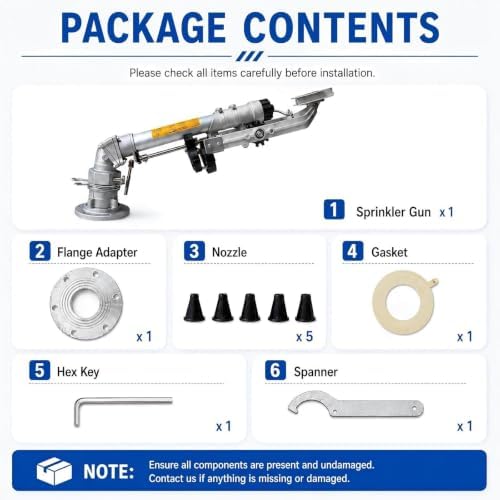 Heavy-Duty All-Metal Rain Gun Sprinkler with Six Interchangeable Nozzles Model 50 - Image 7