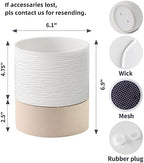 Nihow Ceramic Self Watering Plant Pot for Indoor Plants,6 Inch,White - Image 2
