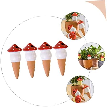 Ceramic Plant Watering Spikes 4 Piece Automatic Moisture Control Red - Image 4