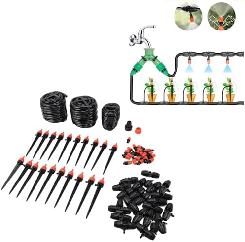 Greenhouse Micro Drip Irrigation Kit, Automatic Irrigation System Patio Misting Plant Watering System with Adjustable Nozzle Quick Connect Automatic Sprinkler Kit for Lawn - Image 4