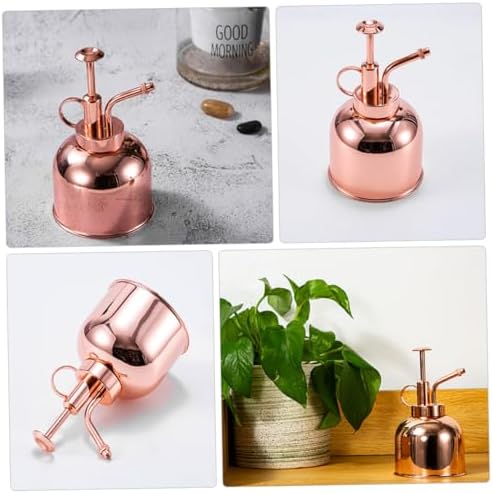 DOITOOL Vintage Stainless Steel Plant Mister with Pump Succulent Watering Bottle for Indoor Gardening Comfortable Grip and Easy Press Trigger Rose Gold Watering Can for Small Plants - Image 7