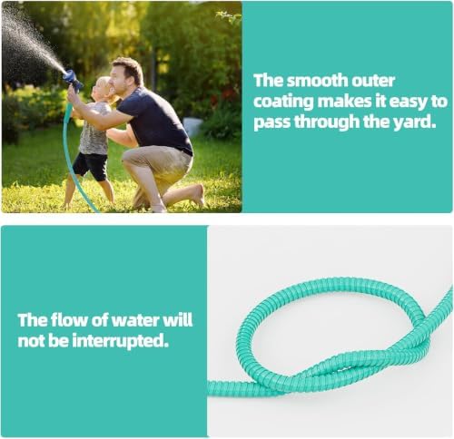 SPECILITE 25ft 304 Stainless Steel Metal Garden Hose(Aqua) with Blue Nozzle - Image 4