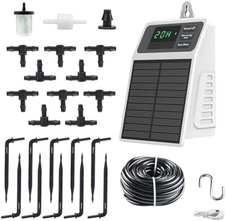 Minhe Solar Powered Smart Timing Auto Watering Device, Large Flow Drip Irrigation Kit for Home Garden Potted Plants by Unknown