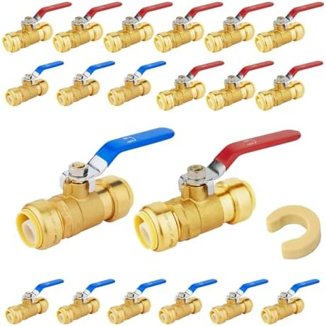 20PCS Foskan 3/4" Push Fit Ball Valves,1/4" Turn Shut-off Valves by Unknown